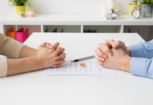 An abstract image of a couple getting a divorce