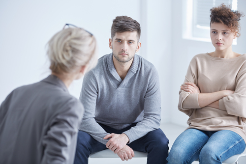 A young couple going through mediation